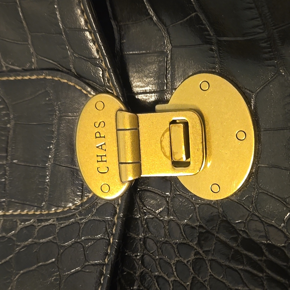 Chaps Black Purse With Gold Hardware - Picture 2 of 9